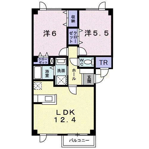 チェリーブロッサムJ(2LDK/2階)の間取り写真