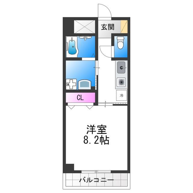 ラシーヌ御崎(1K/4階)の間取り写真