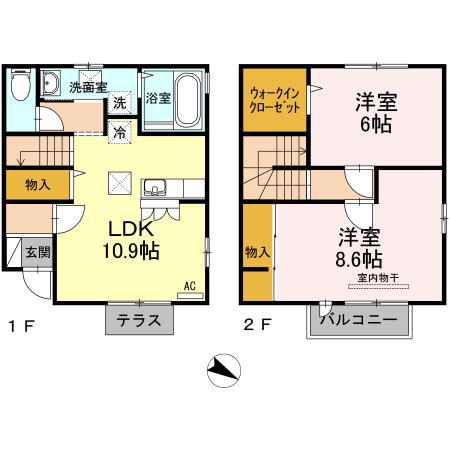エントピア優(2LDK/1階)の間取り写真