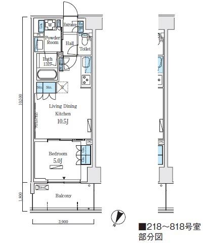 ロイヤルパークス赤羽ノース(1LDK/3階)の間取り写真