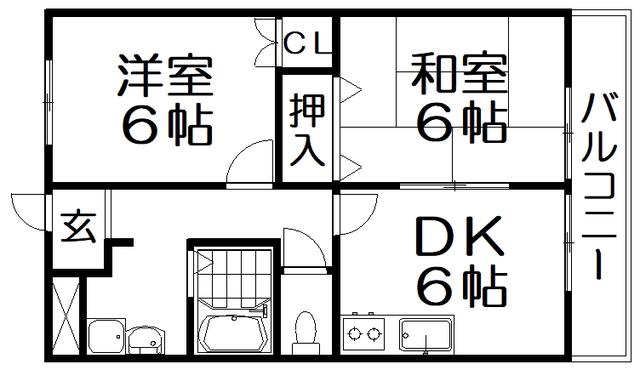 アビリティK(2DK/4階)の間取り写真