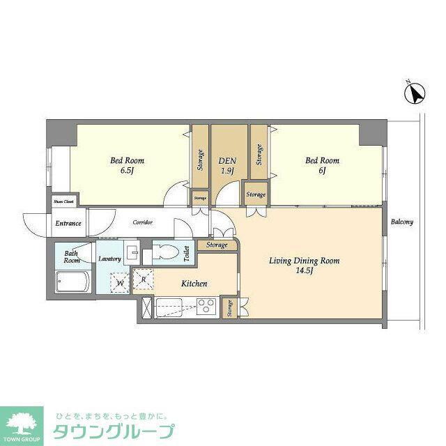 パークレジデンス市川(2SLDK/2階)の間取り写真