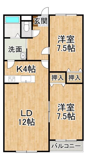 ラセマーナ(2LDK/2階)の間取り写真