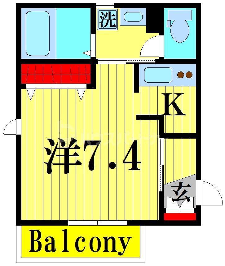 グリーンパーク21(1K/2階)の間取り写真