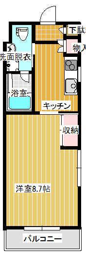ともホーム(1K/2階)の間取り写真