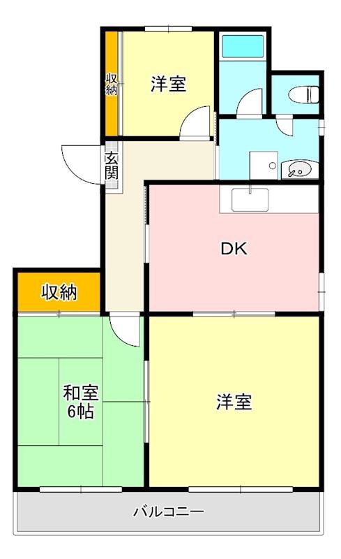 グレースコート青葉丘(3DK/2階)の間取り写真