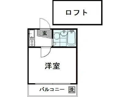 メゾンアルカンシエルIKEBUKURO(1K/1階)の間取り写真