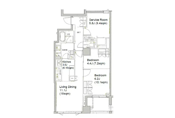 グランスイート広尾 6階階 間取り