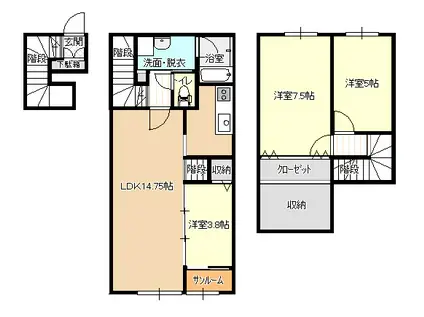 ル・グラン(3LDK/2階)の間取り写真