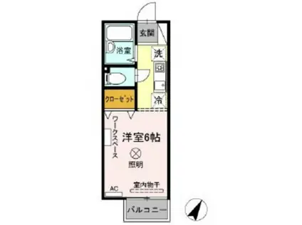 サンハイツASA(ワンルーム/1階)の間取り写真