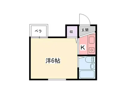 エレガンス鳴尾(1K/3階)の間取り写真