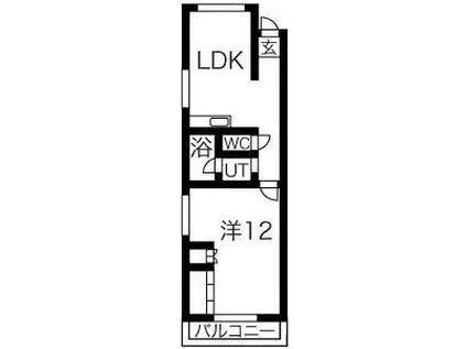 メゾン一社(1LDK/2階)の間取り写真
