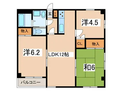 ステータスヒル甲府壱番館(3LDK/3階)の間取り写真