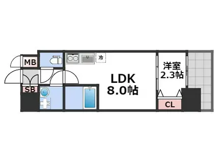セレニテ日本橋ミラク(1LDK/12階)の間取り写真
