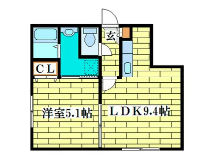 ル・フォート清田I(1LDK/1階)の間取り写真