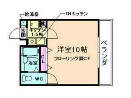 セレーノ箕面(1K/2階)の間取り写真