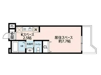 グランソレーユ横浜鶴見(ワンルーム/2階)の間取り写真