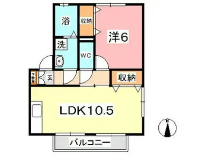 プリーマ(1LDK/2階)の間取り写真