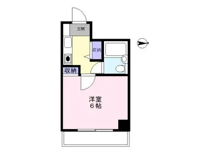 クリオ石川台壱番館(1K/2階)の間取り写真