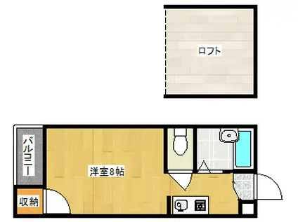 クリサンスマム南福岡(ワンルーム/1階)の間取り写真
