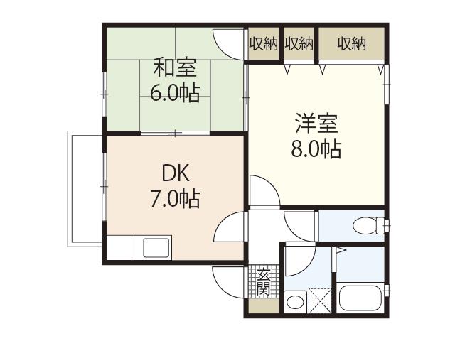 パストラル(2DK/1階)の間取り写真
