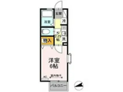 シンフォニー(1K/1階)の間取り写真