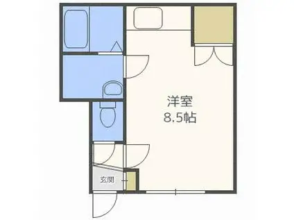 グロウアイランド(ワンルーム/3階)の間取り写真