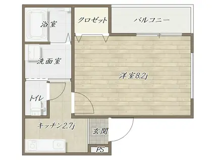 フジパレス桑津II番館(1K/1階)の間取り写真