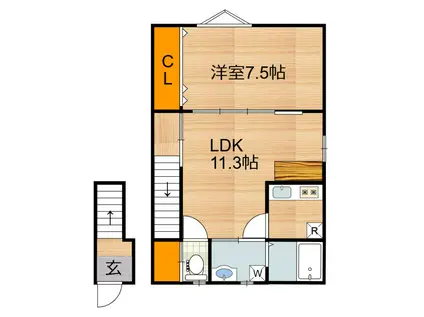 YOSHITOMI BASE(1LDK/2階)の間取り写真