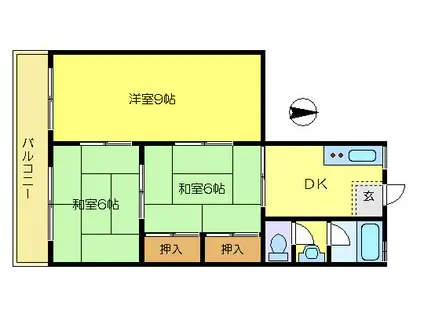 メゾン大友(3DK/3階)の間取り写真