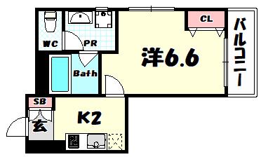 文平ハウス(1K/2階)の間取り写真