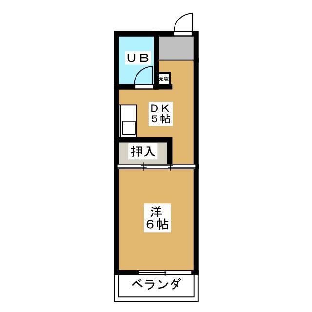 今谷レジデンス(1DK/2階)の間取り写真