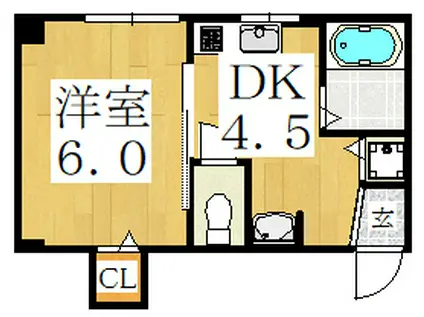 長居ホームプラザ(1DK/3階)の間取り写真