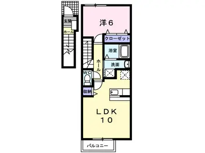 キャトル・セゾンII(1LDK/2階)の間取り写真