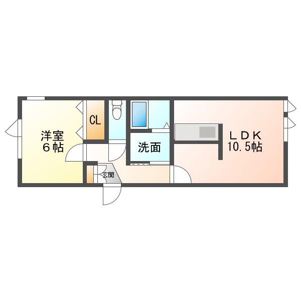 ヴィーナスヴィレッジV(1LDK/2階)の間取り写真