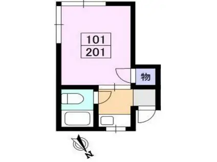 ハイツ昭弘(ワンルーム/2階)の間取り写真