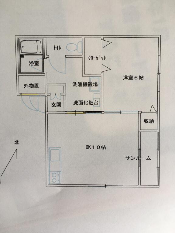 エクセリッチ・オク(1DK/2階)の間取り写真