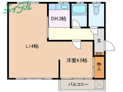 レスピラーレ曙(1K/2階)の間取り写真