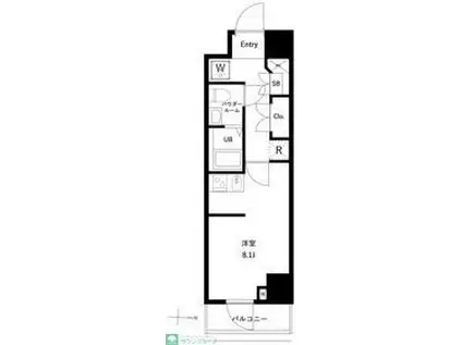 GENOVIA両国VIGREEN VEIL(1K/3階)の間取り写真