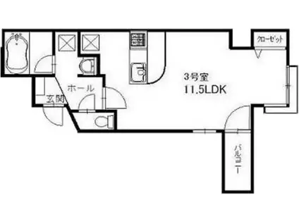 グランマーレ16(ワンルーム/5階)の間取り写真