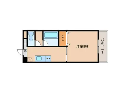 アグレアブルゴトウII(1K/1階)の間取り写真