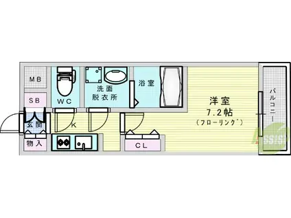 S-RESIDENCE新大阪ウエスト(1K/14階)の間取り写真