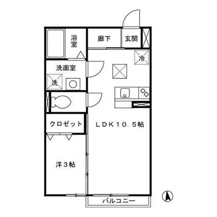 ディアコート一富士 1階階 間取り