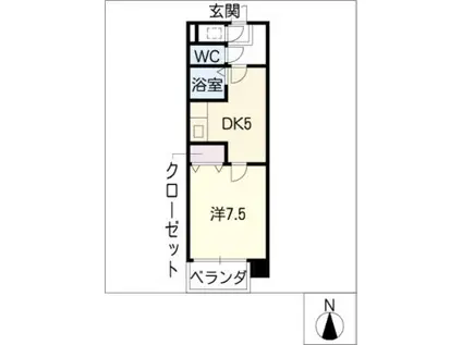 近鉄名古屋線 津新町駅 徒歩2分 9階建 築27年(1DK/8階)の間取り写真