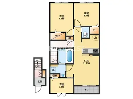 マーベラス サライB(3LDK/2階)の間取り写真