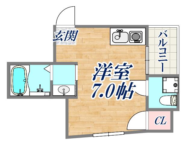 グレイスシャトー王子(ワンルーム/5階)の間取り写真