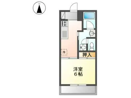 第一下林ビル(1DK/3階)の間取り写真