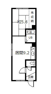 ハイツひまわり(1DK/2階)の間取り写真