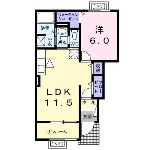 ＪＲ大船渡線 摺沢駅 徒歩8分 2階建 築11年(1LDK/1階)の間取り写真