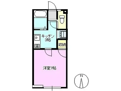 コーポセブン(1K/1階)の間取り写真